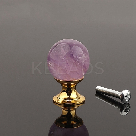 Metal & Natural Amethyst Drawer Knobs PW-WG57F80-04-1