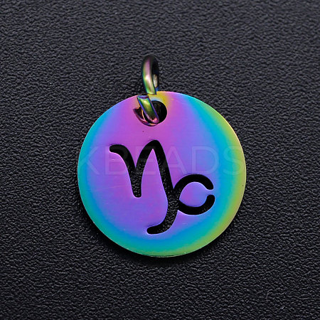 Rainbow Color Ion Plating(IP) 201 Stainless Steel Charms STAS-Q201-JN166-10-1