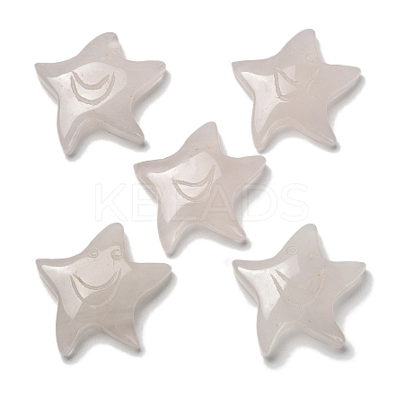 Natural Rose Quartz Carved Cabochons G-Q190-04B-1