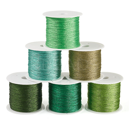 6 Rolls 6 Colors 6-Ply Polyester Metallic Thread OCOR-TA0003-11D-1