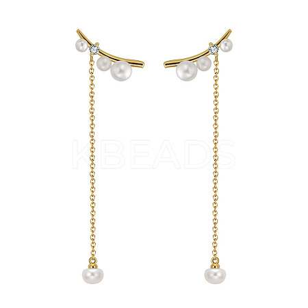 925 Sterling Silver Clip-on Earring EJEW-P231-29G-1