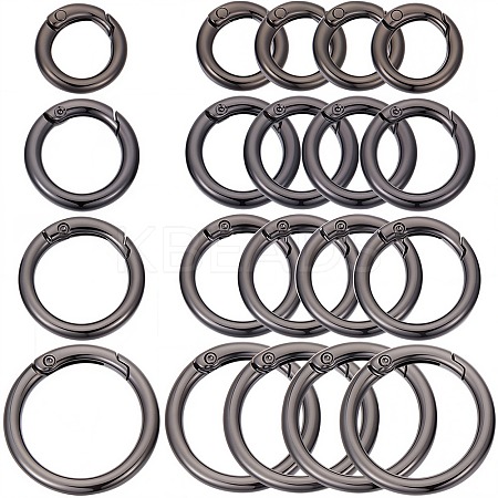 20Pcs 4 Styles Alloy Spring Gate Rings FIND-SP0001-50C-1
