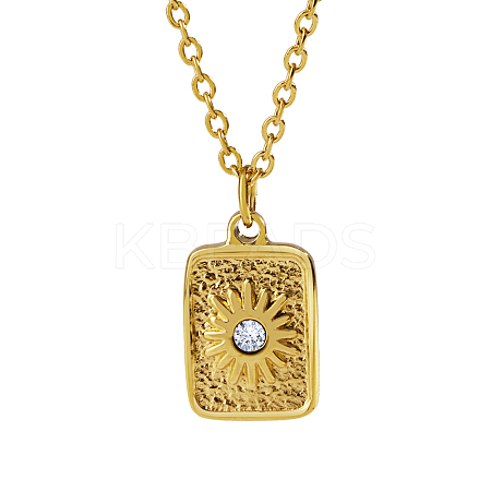 Stylish 304 Stainless Steel Sunbeam Pendant Necklaces for Women Daily Wear YM0399-7-1