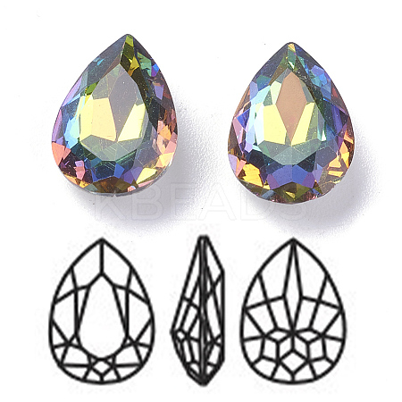 Imitation Austrian Crystal Glass Rhinestone RGLA-K011-10x14-001VM-1
