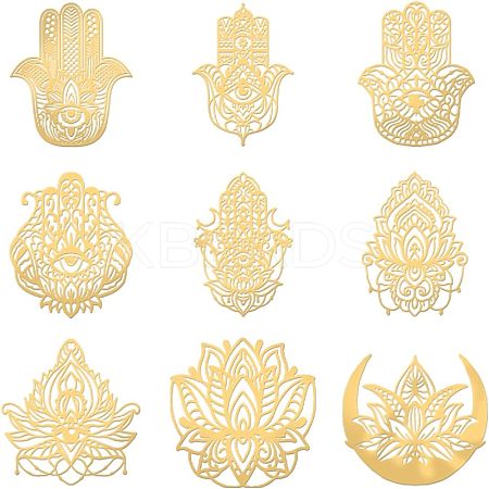 9Pcs 9 Style Carbon Steel Cabochons DIY-OC0008-52-1
