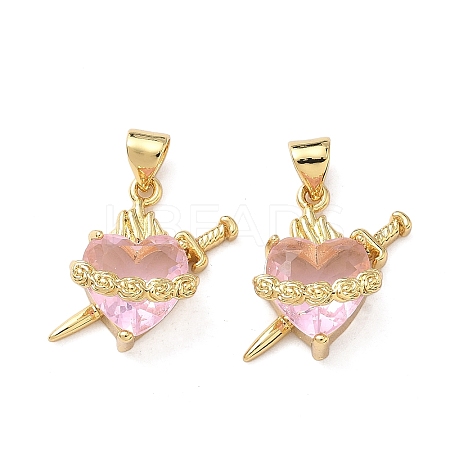 Brass Micro Pave Cubic Zirconia Pendants KK-F930-27B-G-1