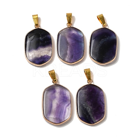 Natural Fluorite Pendants G-C095-06A-G-1