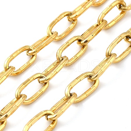 Ion Plating(IP) 304 Stainless Steel Textured Oval Link Chains CHS-K017-01G-1