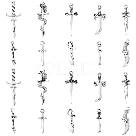 100Pcs 10 Styles Tibetan Style Alloy Connector Charms TIBEP-CJ0003-38-1