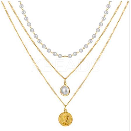 Alloy Pendant Layered Chain Necklaces for Women WGC39CD-13-1