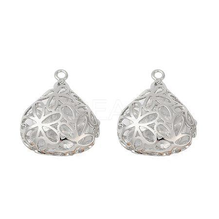 Brass with Clear Cubic Zirconia Pendants KK-G532-22P-1