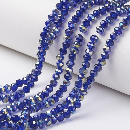 Electroplate Transparent Glass Beads Strands EGLA-A034-T1mm-S15-1