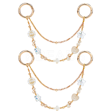 2Pcs Acrylic & Glass Beads Mobile Straps HJEW-FH00191-1