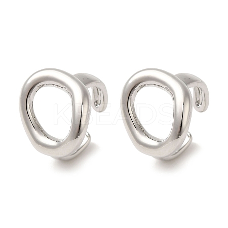 Rack Plating Brass Oval Cuff Earrings for Women EJEW-P280-05P-1