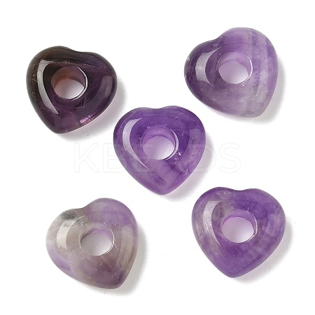 Natural Amethyst European Beads G-C252-01J-1