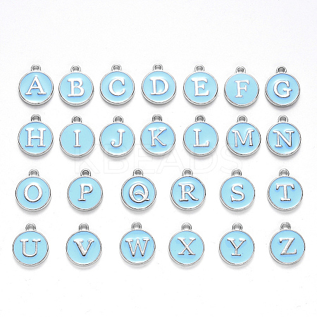 Initial Letter A~Z Alphabet Enamel Charms ENAM-YW0002-01-02P-1