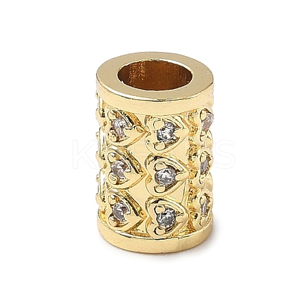 Brass Micro Pave Cubic Zirconia European Beads ZIRC-I356-41G-1
