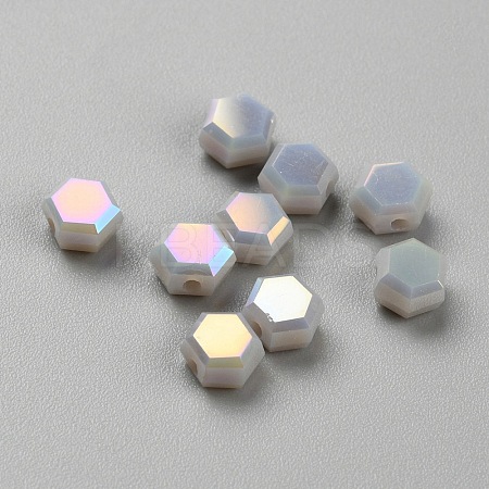 Electroplate Opaque Glass Beads GLAA-TAC0008-16A-1