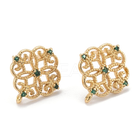 Brass Stud Earring Findings KK-K251-05G-03-1