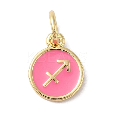 Real 18K Gold Plated Brass Enamel Charms KK-L216-001G-C04-1