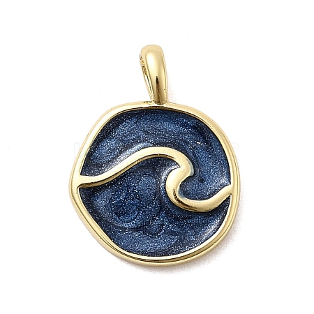 Brass Enamel Pendants KK-P338-27G-03-1