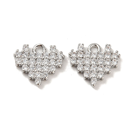Brass Micro Pave Cubic Zirconia Charms KK-R152-20P-1