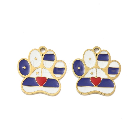 304 Stainless Steel Enamel Pendants X1-STAS-G360-03G-02-1