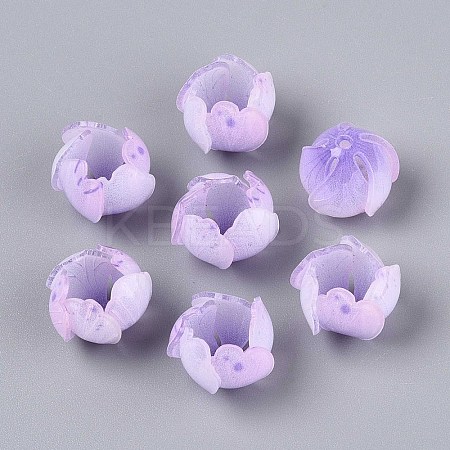 Flower Acrylic Bead Caps SACR-T017-49F-1