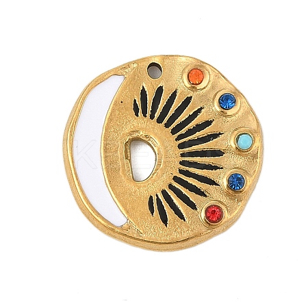 304 Stainless Steel Enamel Pendants STAS-E547-02G-01-1