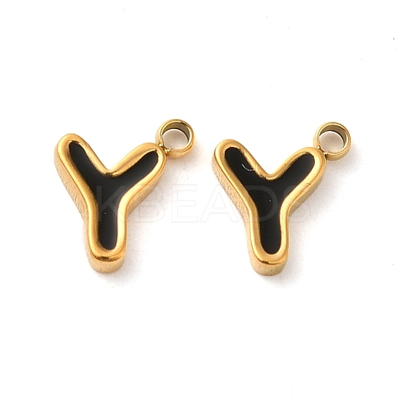 304 Stainless Steel Enamel Charms STAS-L022-292G-Y-1