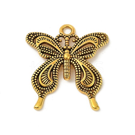 Tibetan Style Alloy Butterfly Pendants TIBEP-3945-AG-NR-1