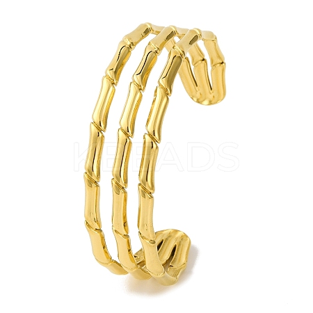 Ion Plating(IP) 304 Stainless Steel Cuff Bangles for Women BJEW-B104-19G-1