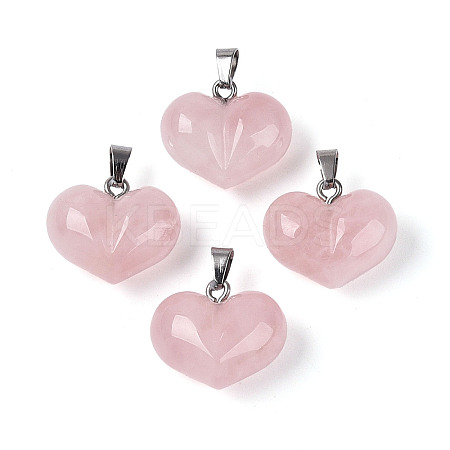 Natural Rose Quartz Chunky Pendants G-T143-19C-1