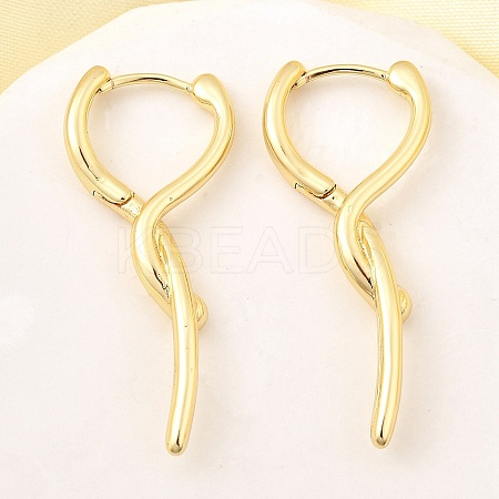 Brass Stick Hoop Earrings EJEW-Z121-12G-1