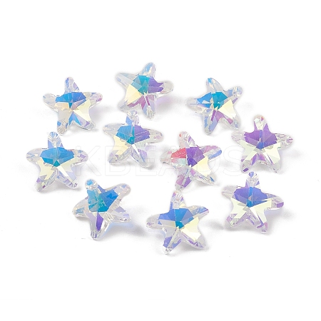 Electroplate Glass Pendants GLAA-A008-03C-1