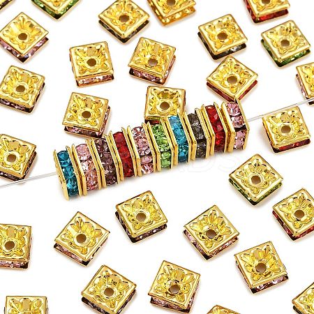 Brass Rhinestone Spacer Beads RSB073NFG-1