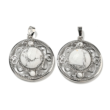 Natural Howlite Pendants G-Q158-03G-1