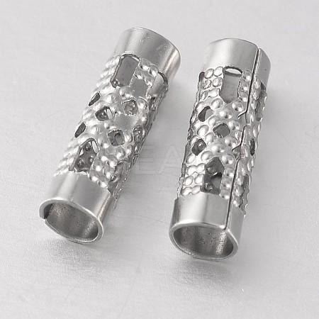 Tarnish Resistant Column 316 Surgical Stainless Steel Hollow Tube Beads STAS-M255-01-1