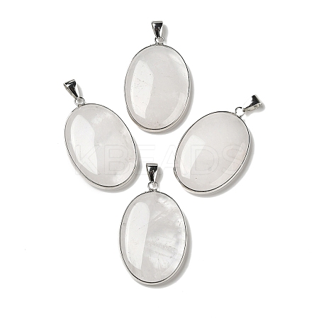 Natural Rose Quartz Pendants G-M415-01P-08-1