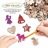 100Pcs Christmas Unfinished Wooden Ornaments WOCR-CJ0001-02-3