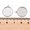 Non-Tarnish 304 Stainless Steel Pendant Cabochon Settings(Only Polish the Outside but not the Inside) STAS-G127-13-14mm-P01-3