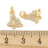 Brass Micro Pave Clear Cubic Zirconia Charms KK-Z044-15B-3