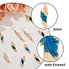 30Pcs 5 Colors Religion Zinc Alloy Enamel Connector Charms ENAM-FH0001-76-4