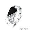 Alloy Micro Pave Cubic Zirconia Finger Rings for Men FS-WGE231C-02-4