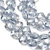 Electroplate Transparent Glass Beads Strands GL-CBA7A17-02A-08-2
