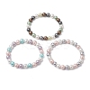 Shell Pearl Beads Stretch Bracelets For Women BJEW-JB11340-2