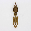 Antique Bronze Iron Bookmark Cabochon Settings PALLOY-N0084-14AB-NF-1
