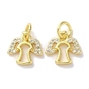 Rack Plating Brass Micro Pave Clear Cubic Zirconia Pendants KK-Z039-14G-1