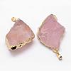 Natural Madagascar Rose Quartz Crystal Pendants G-G895-05G-2