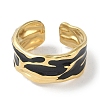 Ion Plating(IP) 304 Stainless Steel Enamel Cuff Finger Rings RJEW-L107-036G-02-2